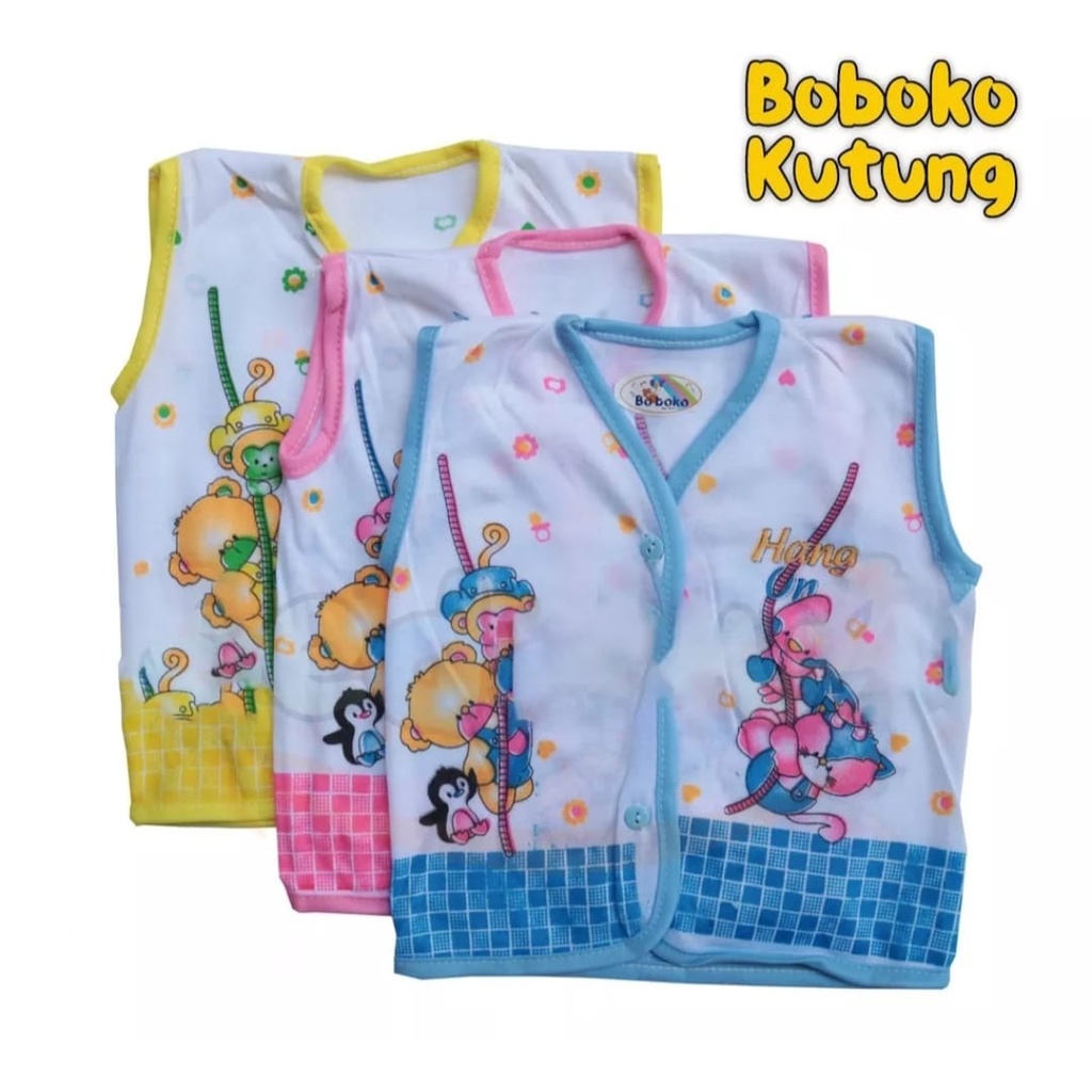 SALE PROMO Baju Bayi Lengan Kutung/Buntung - Baju Boboko Kutung - Atasan Bayi Murah Isi 6 Pcs