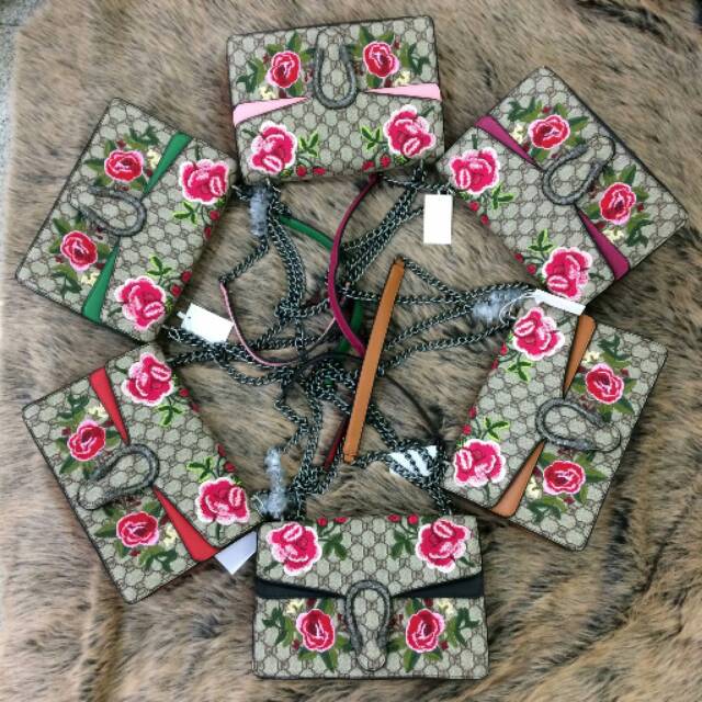 GUCCI DIONYSUS FLORAL FLOWER - TAS SELEMPANG GUCCI