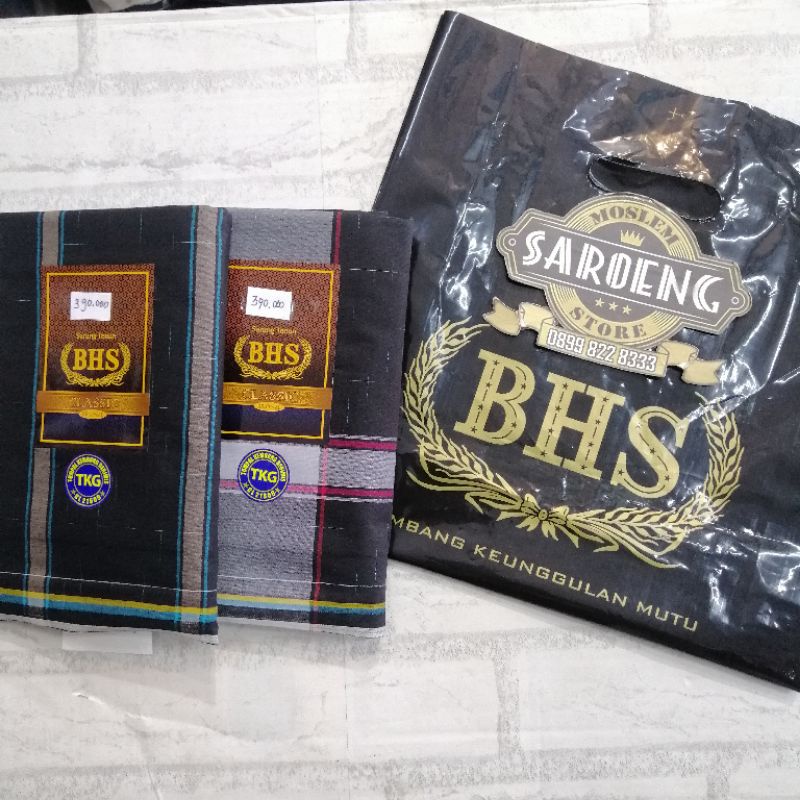 Sarung Tenun BHS Classic TKG Tumpal Kembang Gerimis Spesial Hitam Bronze