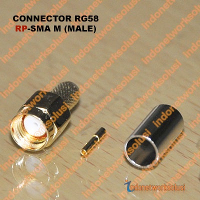 KONEKTOR CONNECTOR RG58 RP-SMA M (MALE)