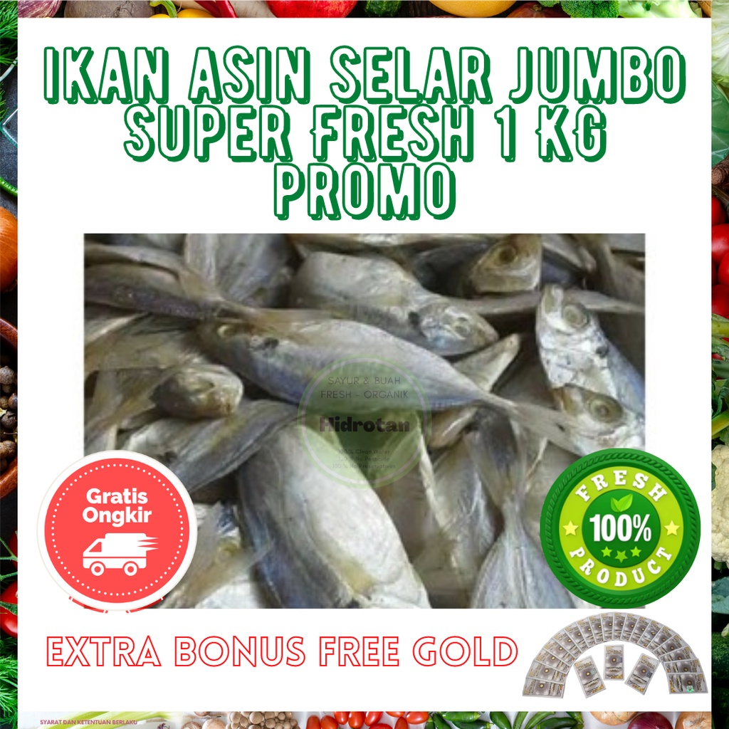 

Ikan Asin Selar Jumbo 1 kg - Bahan Pokok Murah | Paket Makanan Segar | Seafood Kering Combo Fresh ( Promo Free Emas )