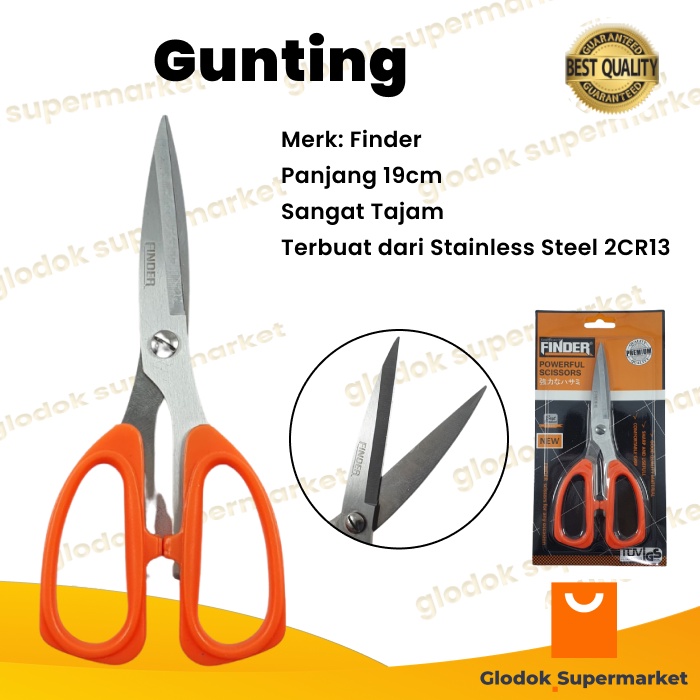 

Gunting Serbaguna Finder 19cm Stainless Steel Scissors Kertas Dapur 7.5inch