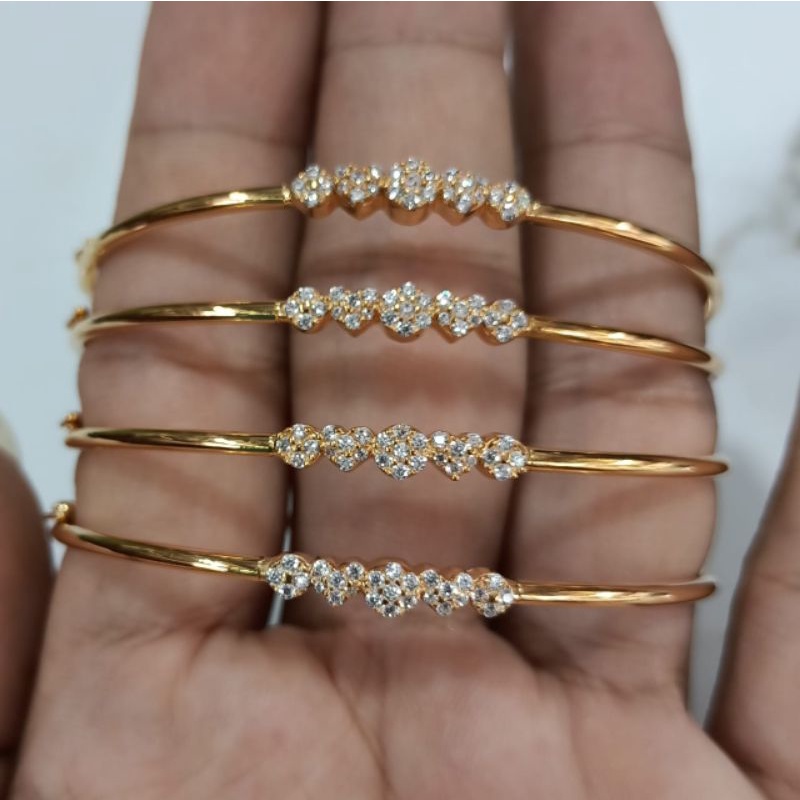 Gelang pipa mata2 bulat, Perak 925, Sepuh Emas Rosegold