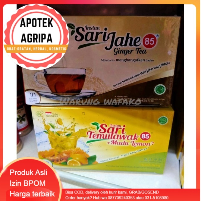 

Sari Jahe Ginger Tea 85 / Sari Temulawak + Madu Lemon 85 10 Sachet x 20 gram