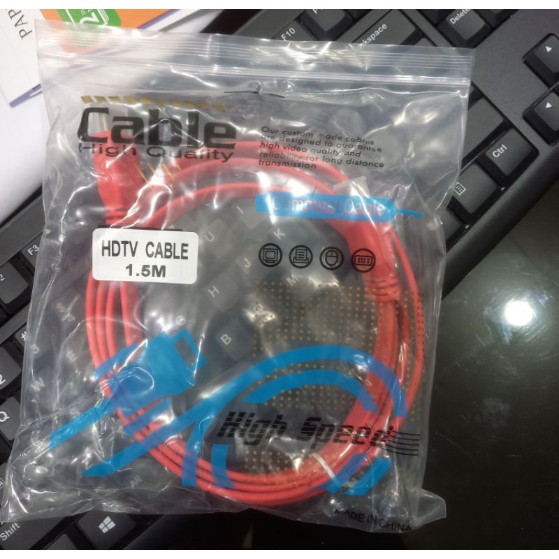 kabel hdmi 1,5m flat kabel hdmi kepala gold