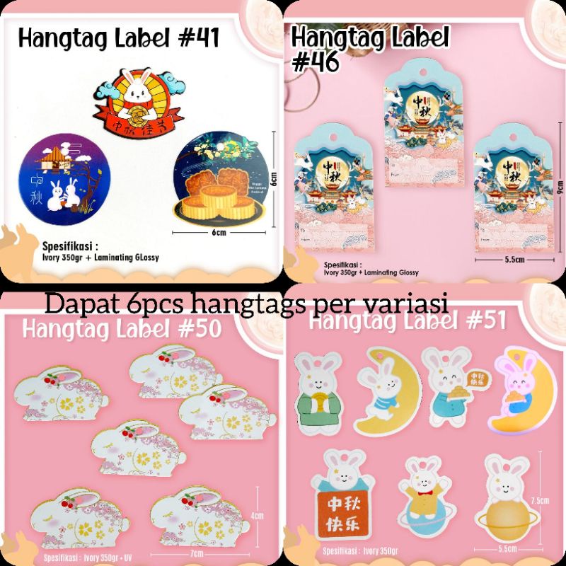 

6pcs Hangtag Mooncake Hang Tag Kue bUlan Box Kue Bulan Hangtag Box mooncake Label Gantung box mooncake label gantung kue bulan Hiasan souvenir mooncake hiasan box kue bulan