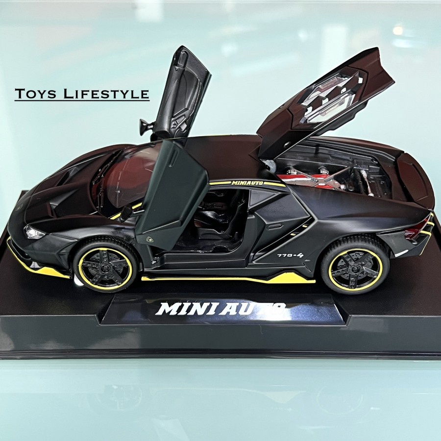 MiniAuto Diecast - Lamborghini Centenario Skala 1:32 (Hitam Matte)