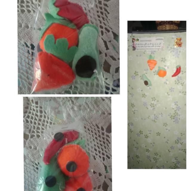 Tempelan kulkas / sayur & buah / 4 buah