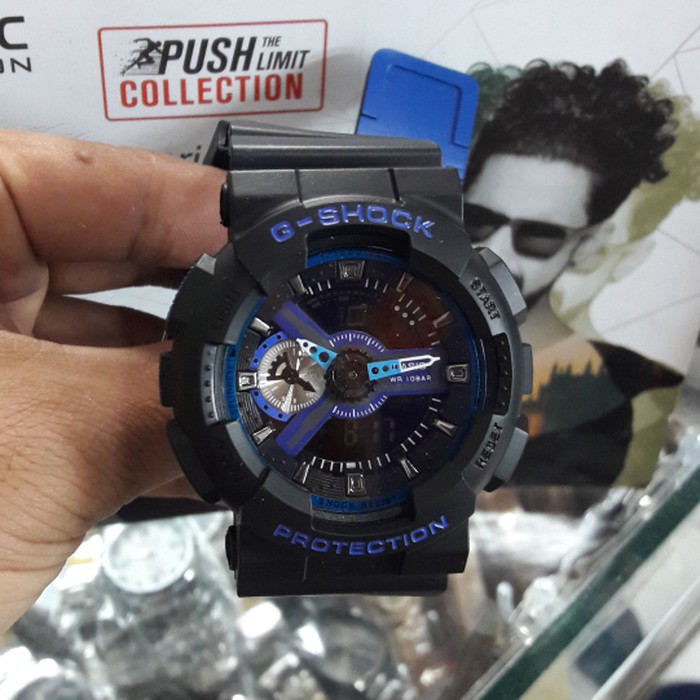 MURAH MERIAH G SHOCK GA 110 GSHOCK GA110 DOUBLE WARNA LIST BIRU   Biru Diskon
