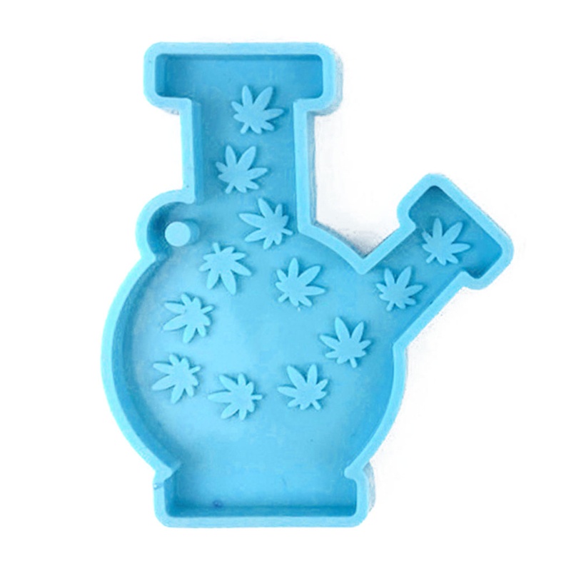 SIY  Weed Leaf Bottle Shape Slicone Molds Maple Leaves Pot Shaped Keychain Resin Mold