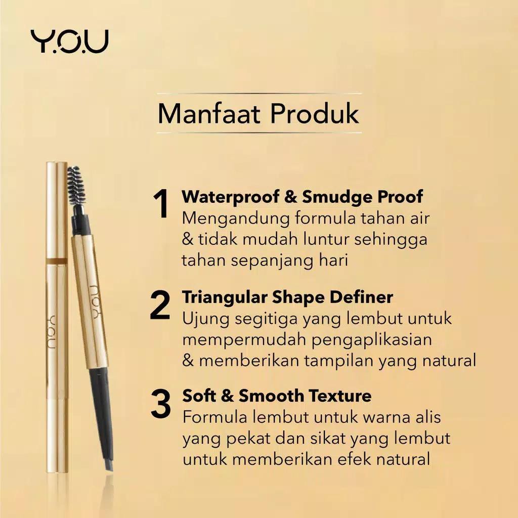 YOU The Gold One Perfect Dual Brow Matic [Waterproof &amp; Smudge-proof] Resmi Original