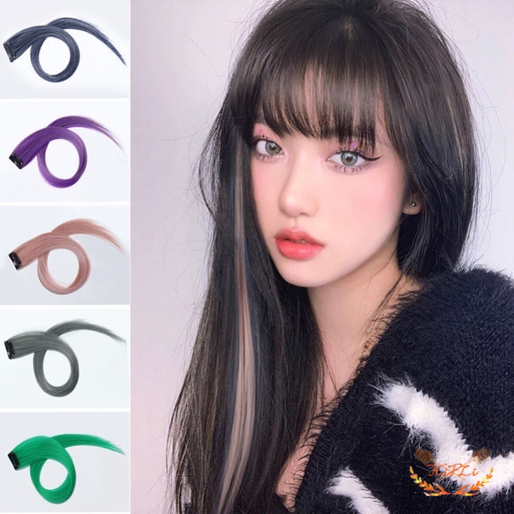 Wig Rambut Pemanjang Rambut Palsu Wanita Warna,Jepit Aneka Desain,Tambalan Lurus hair extension clip