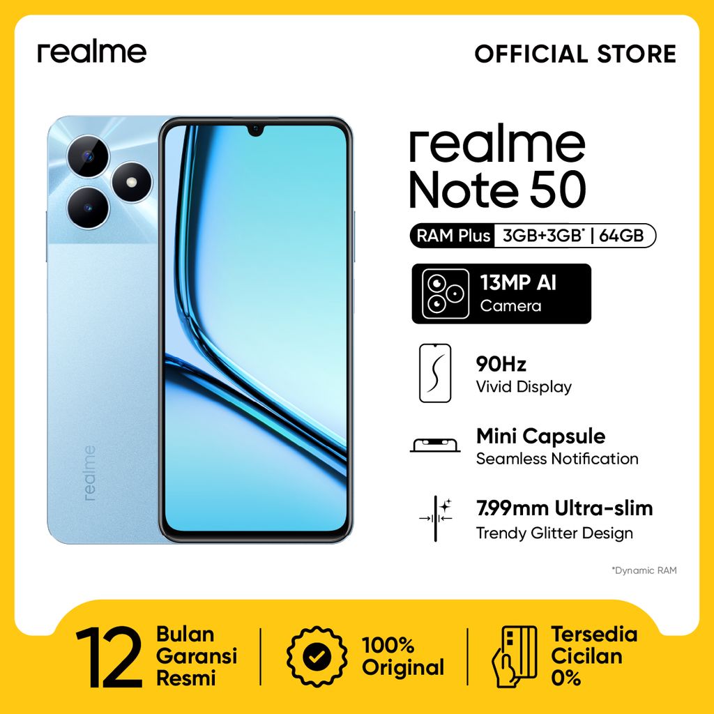 realme Note 50 3GB+3GB*|64GB (90Hz Vivid Display | Mini Capsule | Ultra SLim Body | 13 MP AI Camera | 5000mAh Battery)-5
