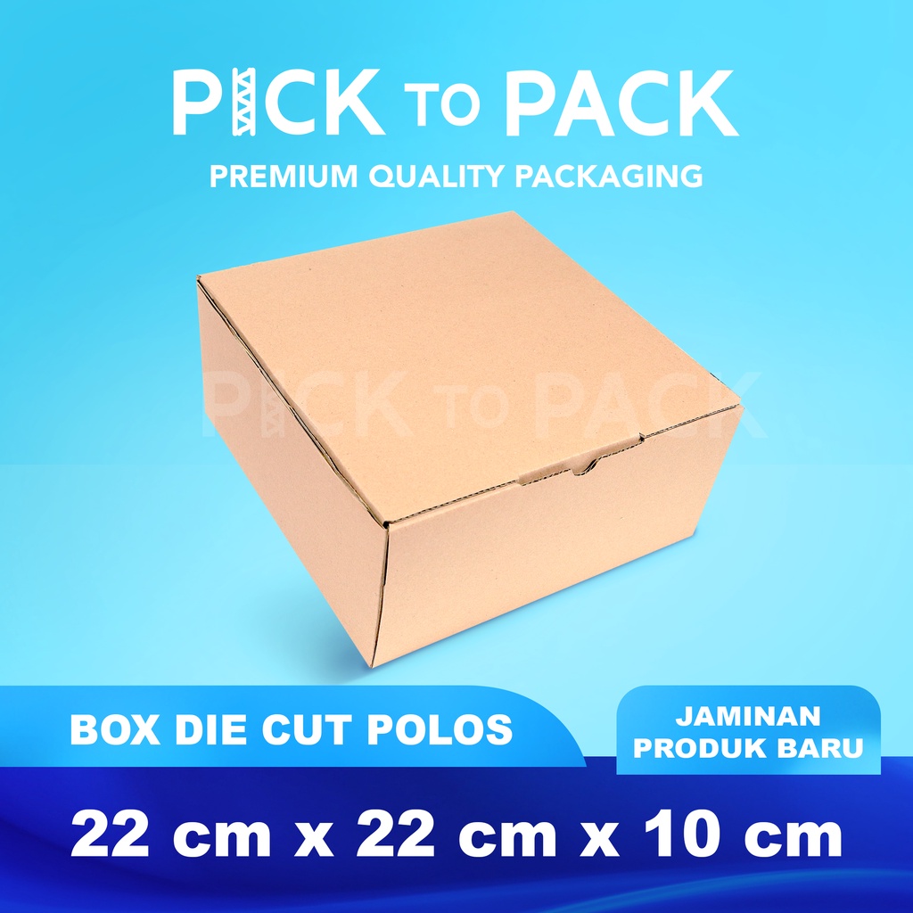 

Kardus Box Karton Die Cut 22X22X10 Polos - Baru - Murah