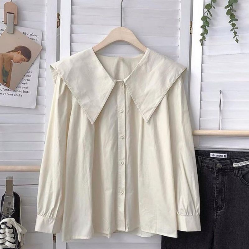 Nemmo Shirt Korean Style Atasan Wanita Cotton Poplin Premium