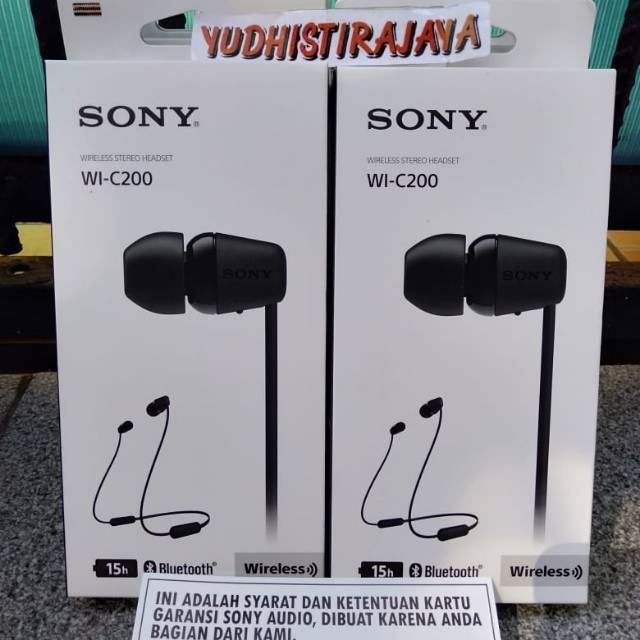 SONY WI C200 Grnsi Resmi Wireless Bluetooth In Ear Headset Original