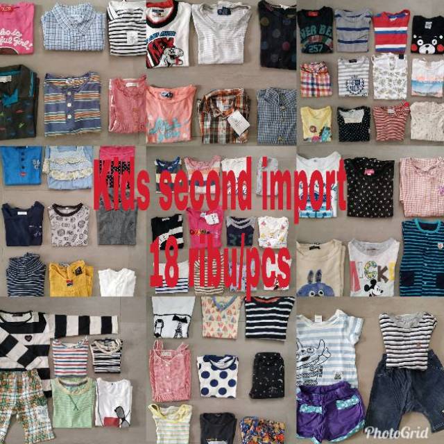  Baju anak second import  18 ribu pcs paket 10 pcs Shopee 