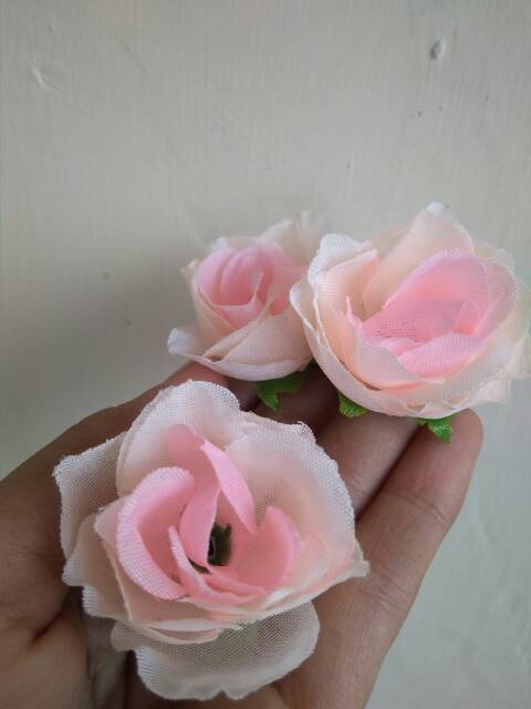 BI32 Kelopak Kepala Bunga Mawar kain mawar ARTIFICIAL bahan mahar ringbox rustik