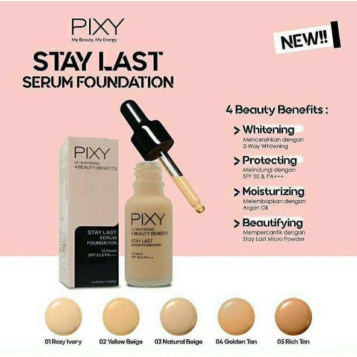 PIXY Uv Whitening Stay Last Serum Foundation