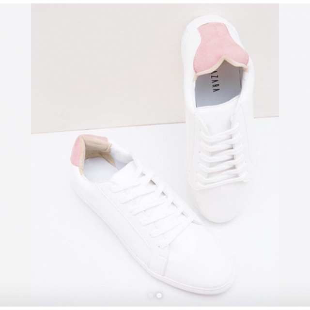 Amazara olivia white pink suede sneakers