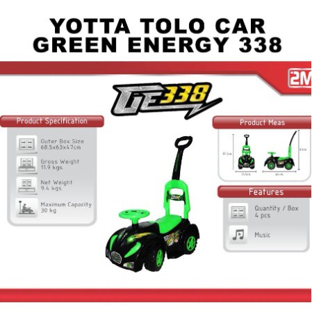 TOLO CAR YOTTA GREEN ENERGY (GE 338) MAINAN DORONG ANAK