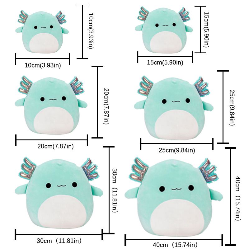 Mainan Boneka Stuffed Plush Axolotl Teal Anastasia Hijau 40cm Untuk Anak