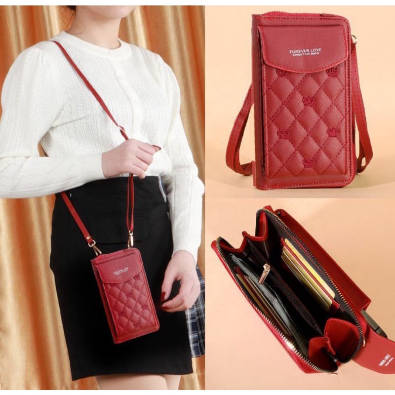 POKET CACA/Dompet Hp Wanita Bahan Minisso Motif Bordir