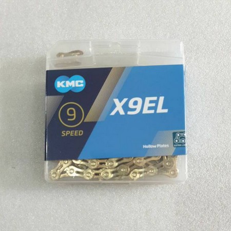 CHAIN RANTAI KMC 9 SPEED X9EL HOLLOW PLATES GOLD