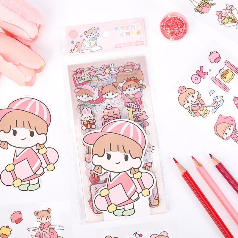 Stiker Aesthetic Import Quality Korea Lucu Special Edition Bahan PET Waterproff