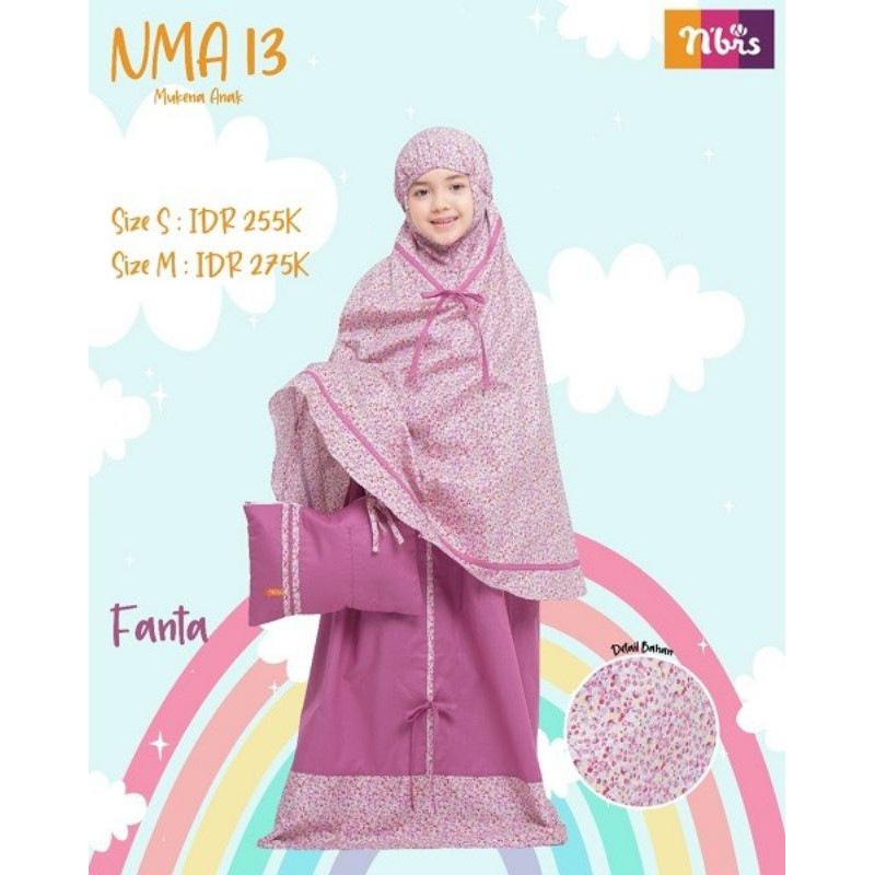 Nibras Mukena Anak NMA 13 / Nibras Mukena Anak / Mukena Anak Katun Jepang / Mukenah Katun Murah