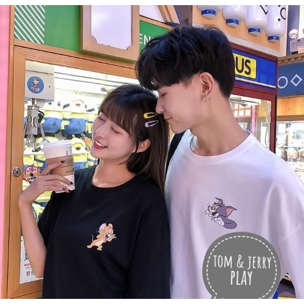 MYSTIQUE.ID-BAJU KAOS COUPLE TO*M &amp; JER*RY PLAY T-SHIRT LUCU DAN AESTHETIC