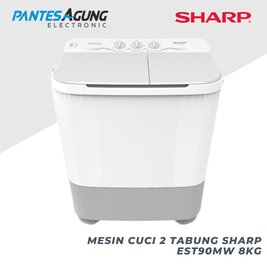 MESIN CUCI 2 TABUNG SHARP  EST90MW 8KG