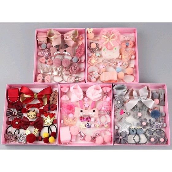 Ikat Rambut Anak-Anak 18 in 1 Jepitan Rambut Anak / Aksesoris Rambut (Free Box)