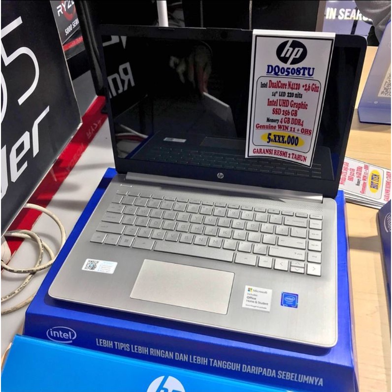 Jual Laptop Hp 14s Dq0508tu Intel N4120 4gb Ssd 256 14 Windows Ohs Shopee Indonesia 3488