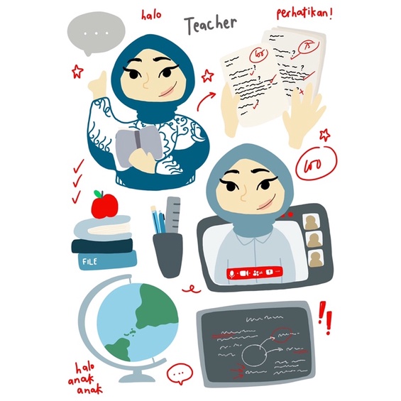 

sticker sheet guru teacher dosen pendidikan