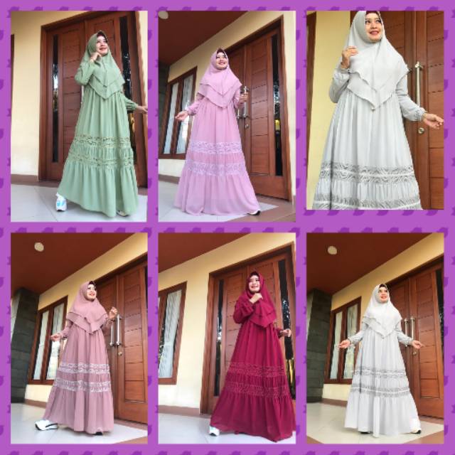 Gamis syar'i/Gamis Terbaru/ Gamis Grosir Tanah Abang/Gamis seruty babydoll original/Gamis Fashion