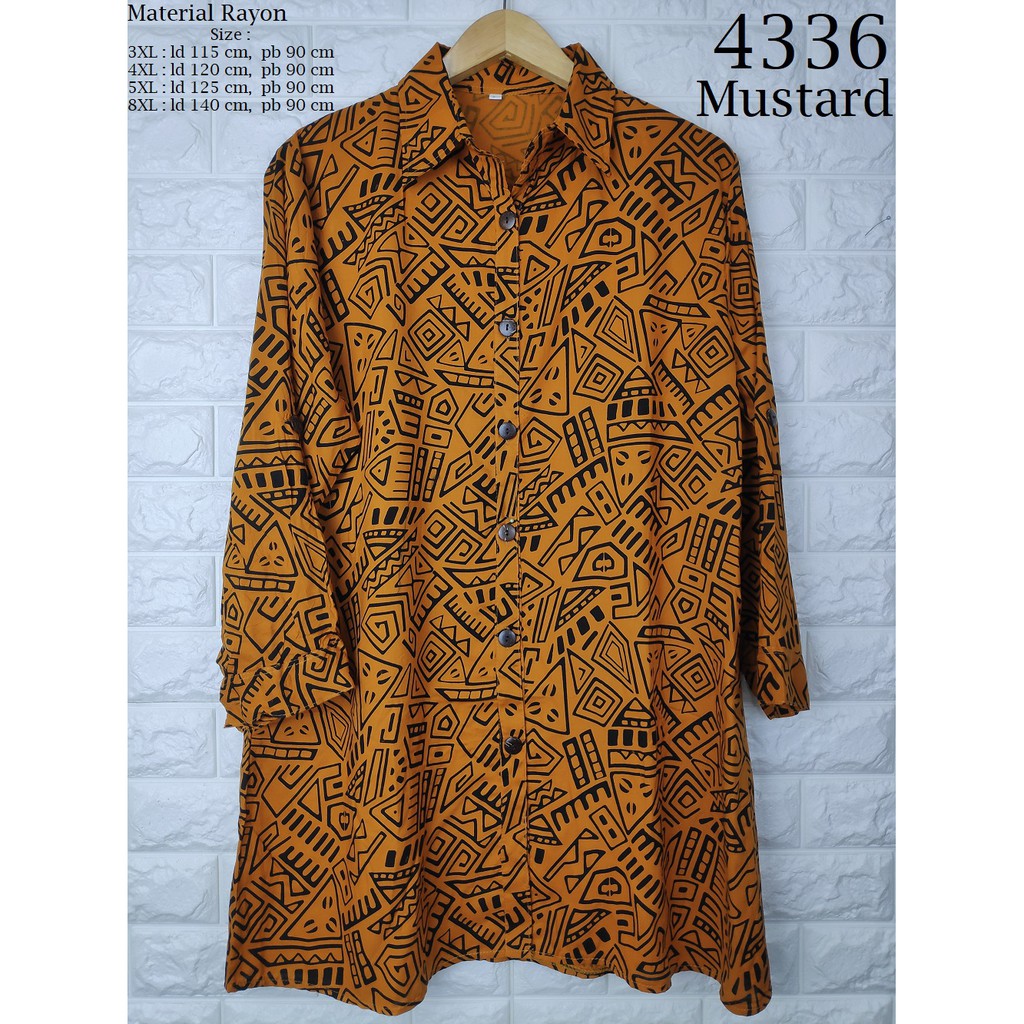 Kemeja Wanita Jumbo Size Lengan Panjang 4336-3