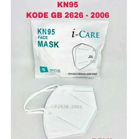 KN95 GB2626-2006 ICARE Face Mask 5ply isi 5pcs masker kn 95