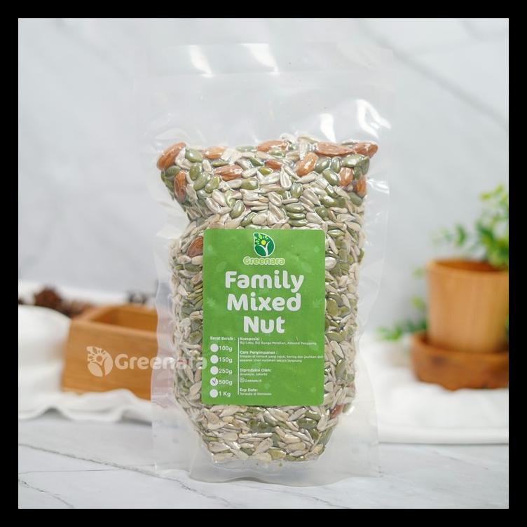 

FAMILY MIXED NUTS 500GR / ALMOND / SUNFLOWER SEED / PUMPKIN SEED BERKUALITAS