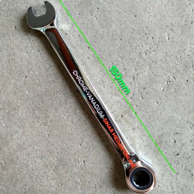 Kunci Ring Pas Rachet 9 Chrome Vanadium