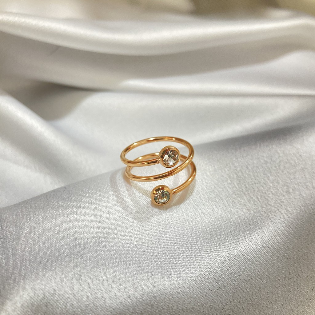 Cincin Titanium Wanita Anti Karat Fashion Perhiasan