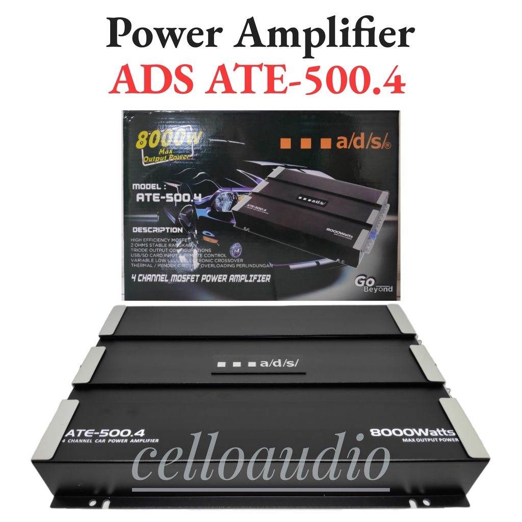 Power Amplifier 4 Channel ADS ATE-500.4 8000 Watt Amplifier Audio Mobil ATE 500.4
