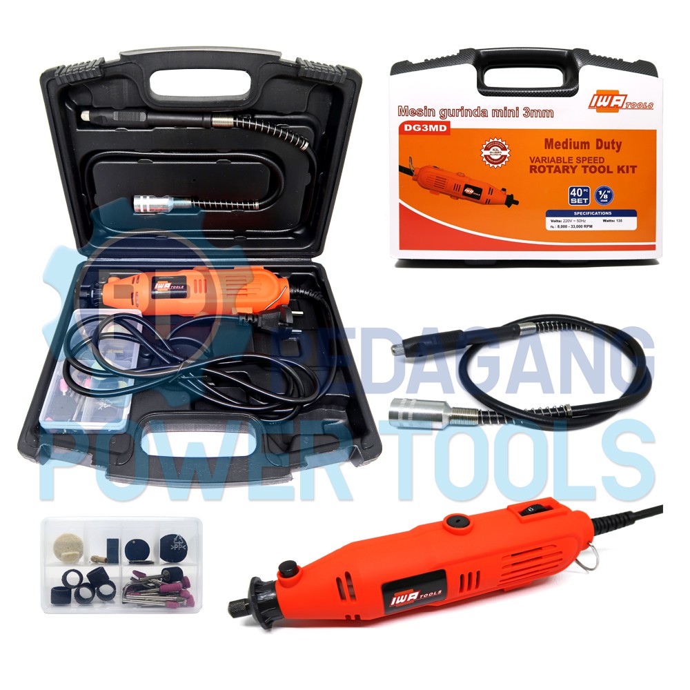 IWA DG3MD MINI GRINDER SET DIE GERINDA LISTRIK GURINDA BOR TUNER DRILL