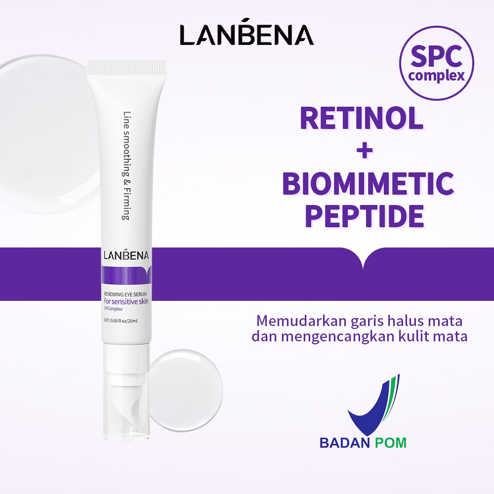 Jual Bpom Lanbena Retinol Eye Cream Eye Serum Anti Aging Fade Fine Lines Plump Tighten Eye