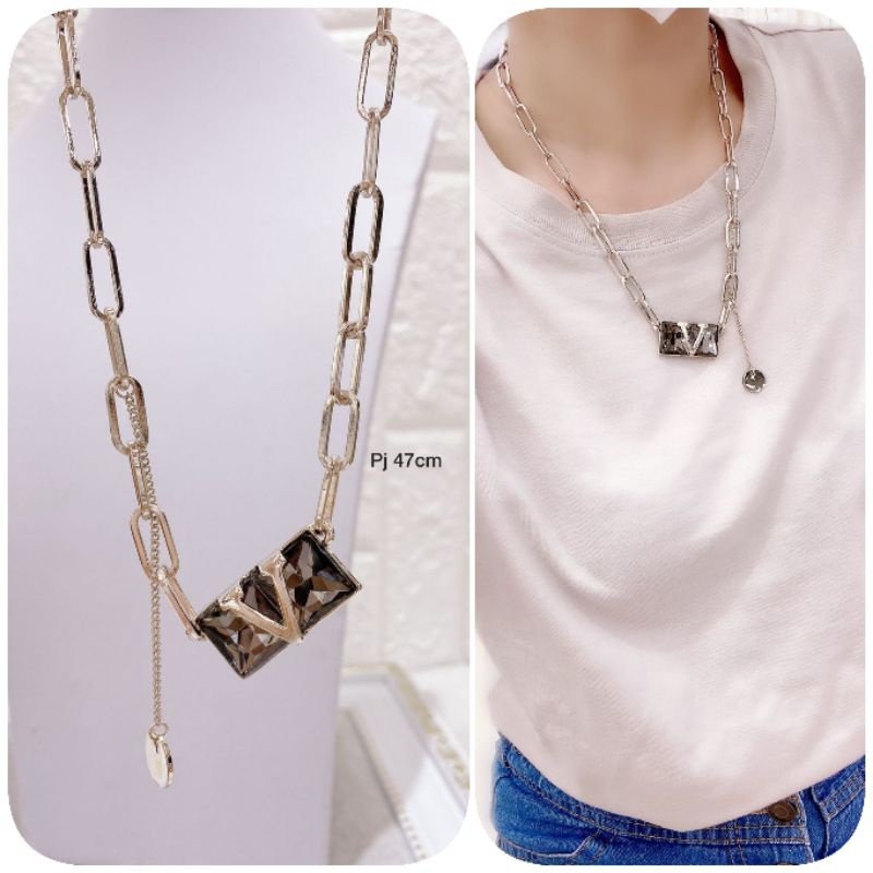 Kalung lapis Silver925 perak model rantai Silver Kalung Premium Quality Anti karat Anti alergi S55