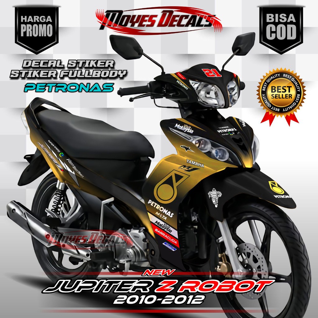 stiker motor jupiter Z robot terbaru petronas gold - decal jupiter z robot fullbody-sticker motor ju
