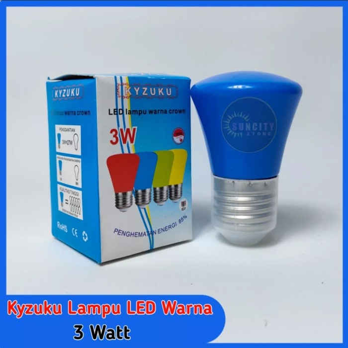 Lampu LED Crown Kyzuku 3 Watt Warna Biru