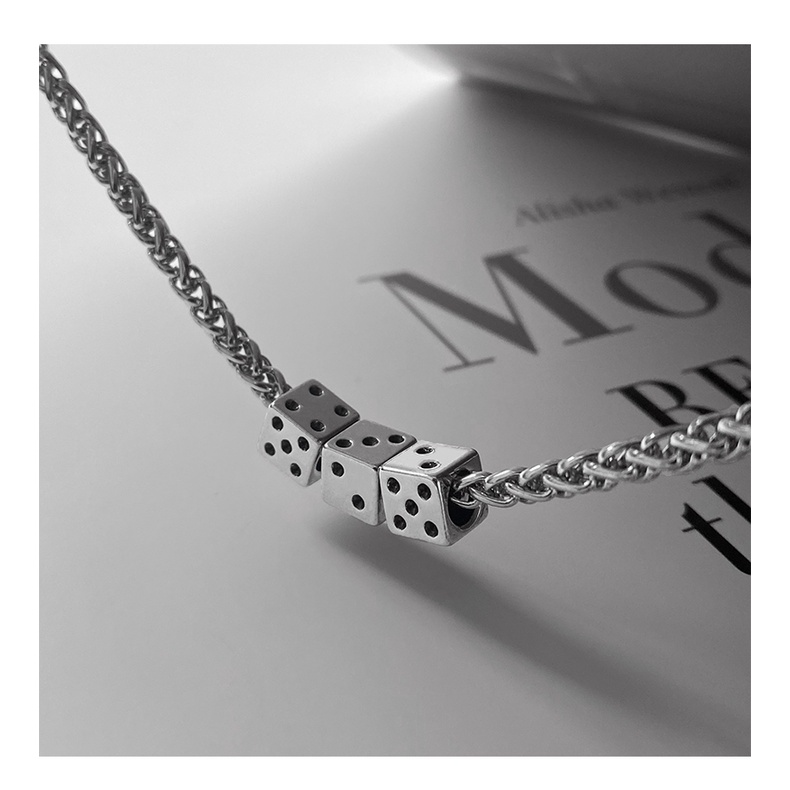 Chain Dice Necklace Accessories Trendy Hip Hop Jump Di Clavicle Chain