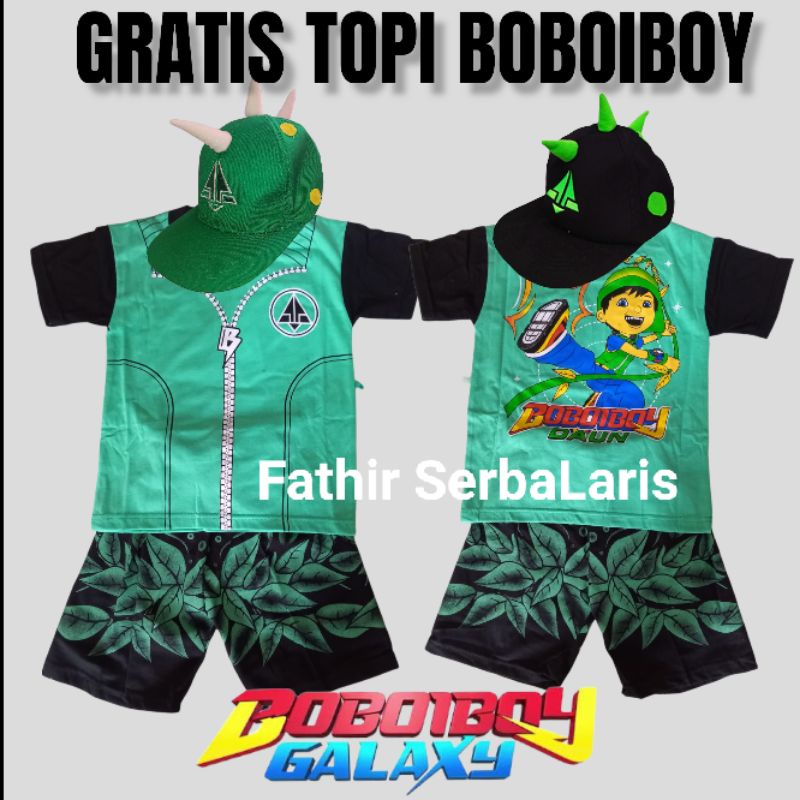 STELAN BAJU ANAK LAKI-LAKI BOBOIBOY GALAXY BOBOIBOY DAUN / KOSTUM BOBOIBOY DAUN TERBARU ANAK