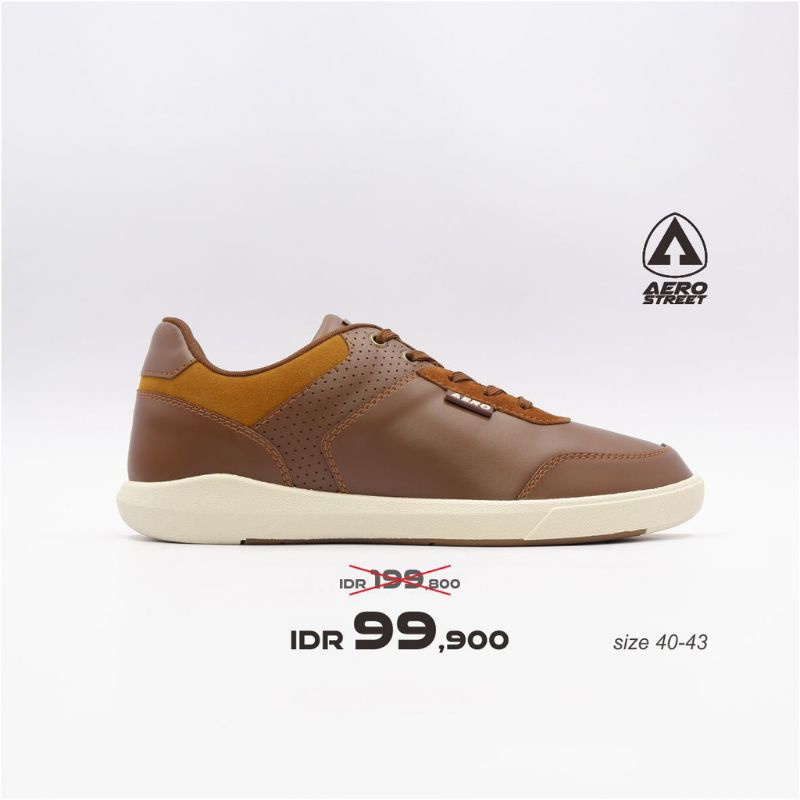 Aerostreet Size 43 Arthur Coklat - Sepatu Sneakers Casual Sport Sekolah